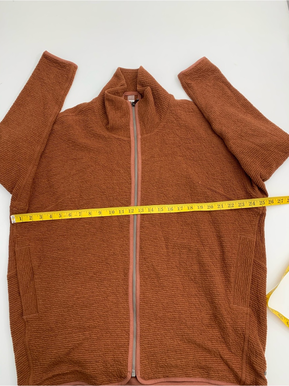Lululemon Peaceful Moments Full Zip Heathered Ancient Copper Size 8 - Picture 8 of 13